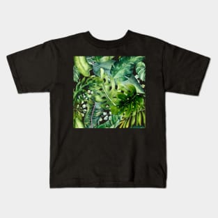 Greenery Tropical Foliage Pattern Kids T-Shirt